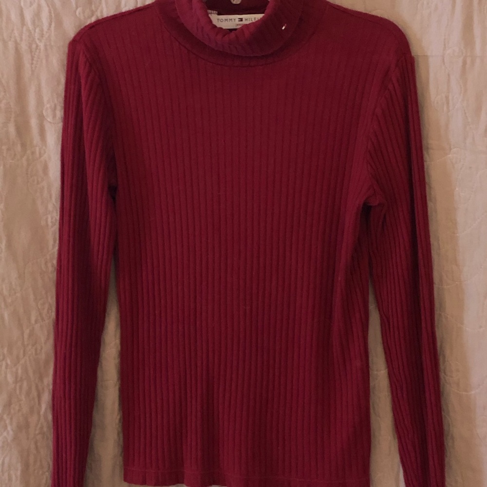 Burgundy turtleneck